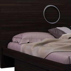 HomeRoots Four Piece Solid Wood Bedroom Set - Warm Brown Finish, Dresser, Nightstand & Mirror for Style 343992