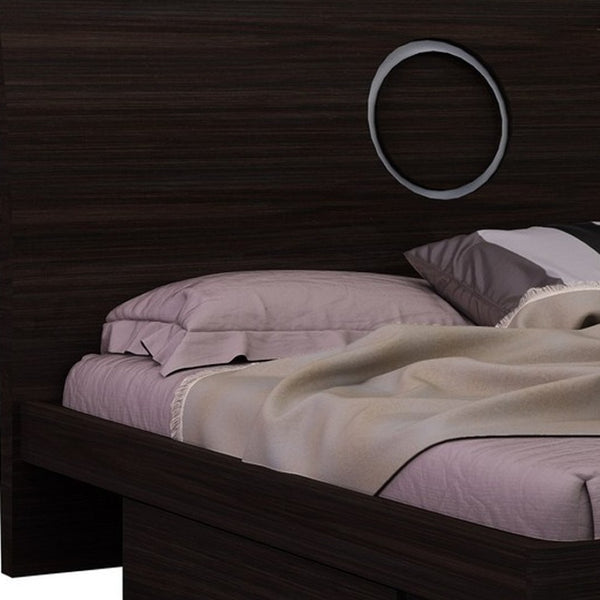 HomeRoots Four Piece Solid Wood Bedroom Set - Warm Brown Finish, Dresser, Nightstand & Mirror for Style 343992