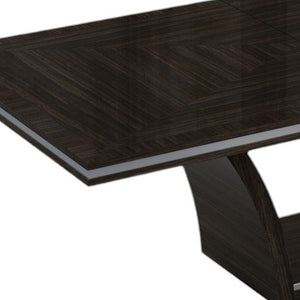 Homeroots 98" Dark Brown Solid Wood Self-storing Leaf Pedestal Base Dining Table   343994