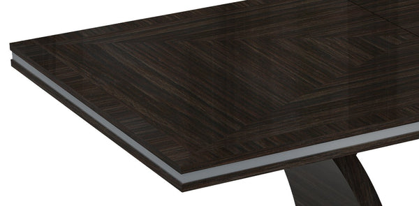Homeroots 98" Dark Brown Solid Wood Self-storing Leaf Pedestal Base Dining Table   343994