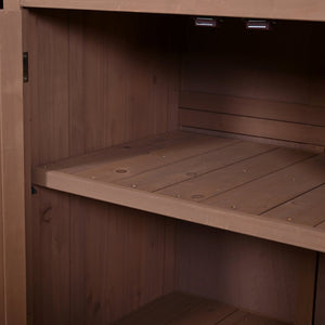 English Elm (with Hutch) Topamx Solid Fir Potting Bench Patio Workstation Spice Rack Drawer Brown N717P404330D