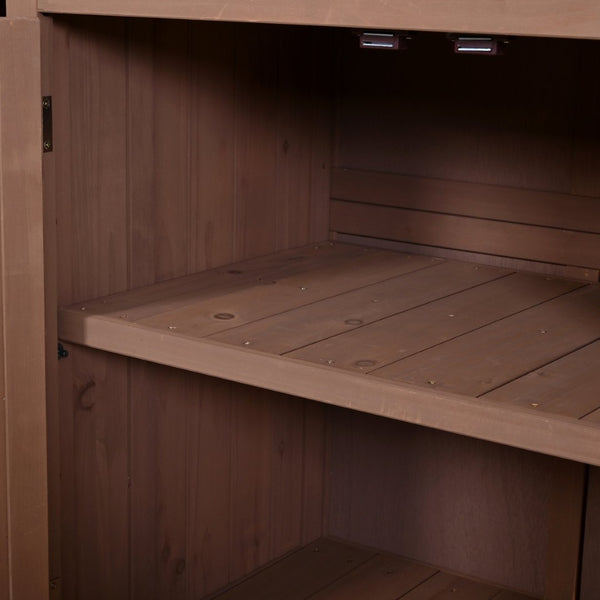 English Elm (with Hutch) Topamx Solid Fir Potting Bench Patio Workstation Spice Rack Drawer Brown N717P404330D