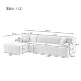 English Elm Modern Large L-Shape Modular Sectional Sofa For Living Room, Bedroom, Salon, 2 Piece Free Combination, Simplified Style