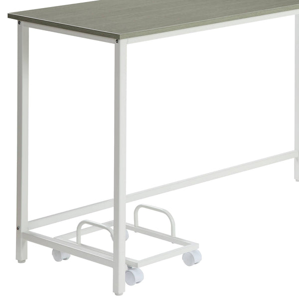 English Elm Bambina L-Shape Corner Computer Desk with Beveled Edge, Durable Metal Frame, Mobile CPU Holder Gray,White 52 L x 22 W x 6 H B2726P265740