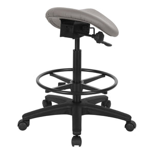 OSP Home Furnishings Backless Saddle Stool Ergonomic Pneumatic Height Adjustable Office Studio Task Seating Dillon Stratus ST205-R103