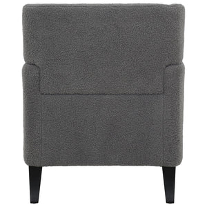 English Elm Christopher Knight Home® - Upholstered Teddy Fleece Armchair with Tufted Back, Contemporary Cozy Accent Seat for Living Room DARK GREY N763P193158R
