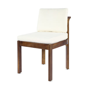English Elm Acacia Wood Outdoor Dining Chairs Set of 2 Sculpted Patio Seating with Cushions Brown,Cream N768P373124B