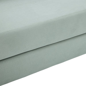 English Elm UNITED modular foldable sofa with metal frame, corduroy upholstery, side pocket & quick assembly convenience Mint Blue W1568P375643