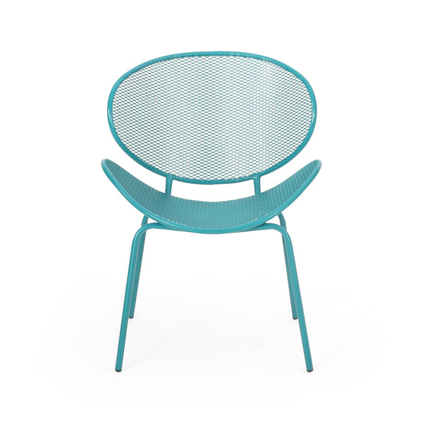 English Elm Christopher Knight Home® - ELBA Modern Iron Dining Chair with Slim Profile and Comfortable Seat — Durable, Stylish Accent Seating Teal 65203.00T