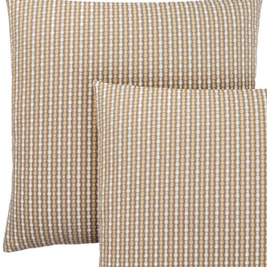 Homeroots Set Of Two 18" X 18" Taupe Polyester Striped Zippered Pillow Taupe  344100