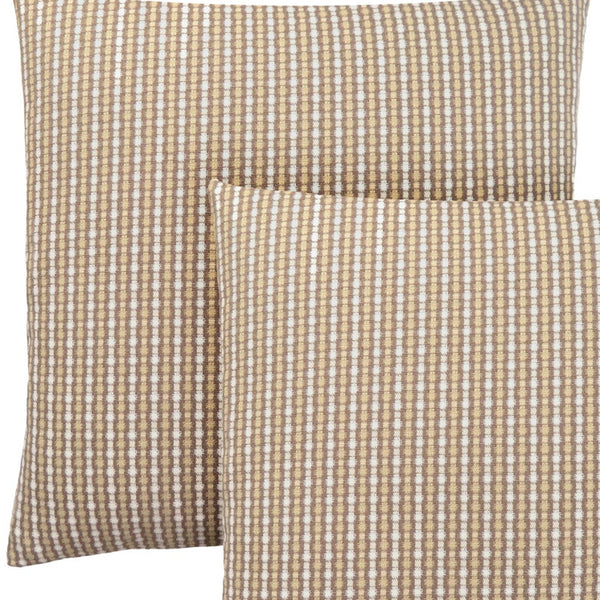 Homeroots Set Of Two 18" X 18" Taupe Polyester Striped Zippered Pillow Taupe  344100