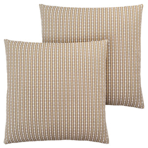 Homeroots Set Of Two 18" X 18" Taupe Polyester Striped Zippered Pillow Taupe  344100