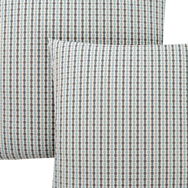 Homeroots Set Of Two 18" X 18" Blue And Gray Polyester Striped Zippered Pillow Blue,Grey  344101