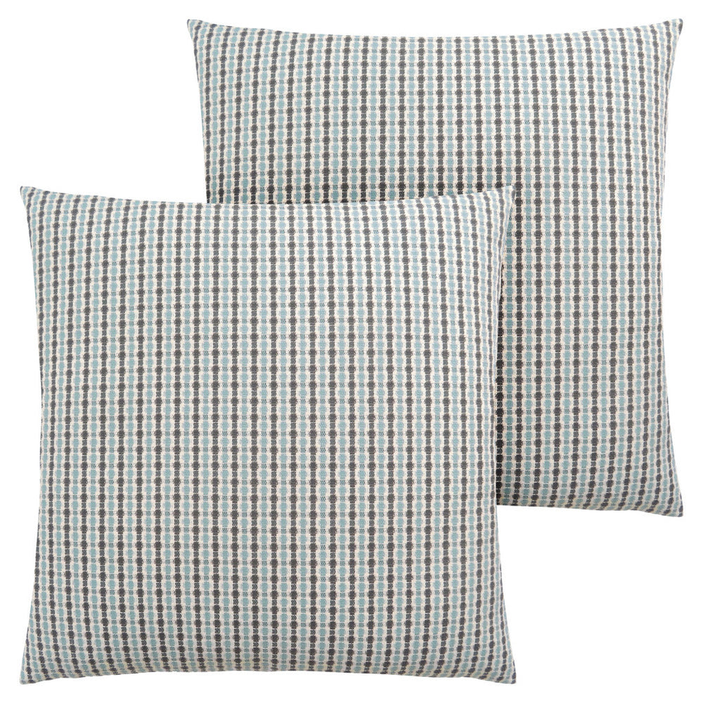 Homeroots Set Of Two 18" X 18" Blue And Gray Polyester Striped Zippered Pillow Blue,Grey  344101