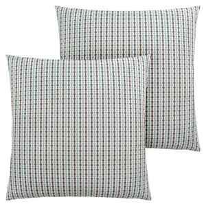 Homeroots Set Of Two 18" X 18" Blue And Gray Polyester Striped Zippered Pillow Blue,Grey  344101