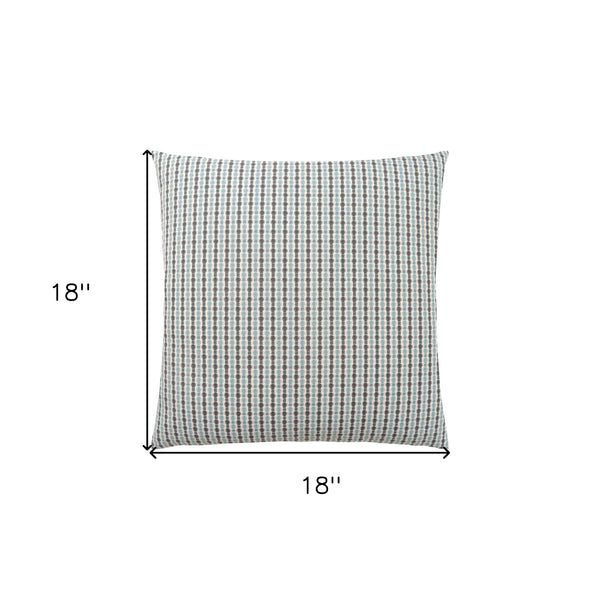 Homeroots Set Of Two 18" X 18" Blue And Gray Polyester Striped Zippered Pillow Blue,Grey  344101