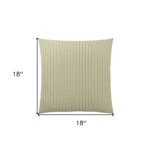 Homeroots Set Of Two 18" X 18" Green And White Polyester Striped Zippered Pillow Green  344102