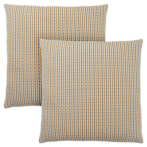 Homeroots Set Of Two 18" X 18" Gold And White Polyester Striped Zippered Pillow Gold,Grey  344103