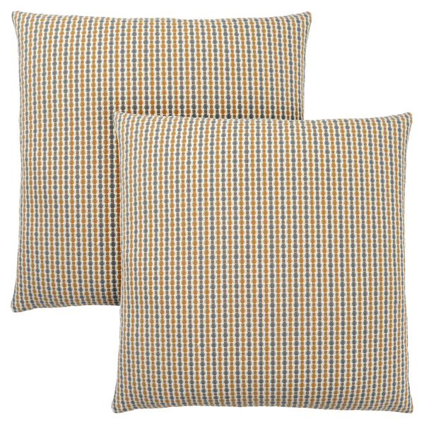 Homeroots Set Of Two 18" X 18" Gold And White Polyester Striped Zippered Pillow Gold,Grey  344103