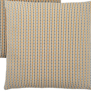 Homeroots Set Of Two 18" X 18" Gold And White Polyester Striped Zippered Pillow Gold,Grey  344103