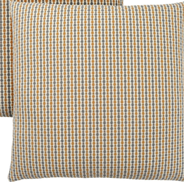Homeroots Set Of Two 18" X 18" Gold And White Polyester Striped Zippered Pillow Gold,Grey  344103