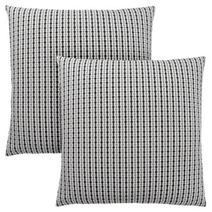 Homeroots Set Of Two 18" X 18" Black Gray And White Polyester Striped Zippered Pillow Grey,Black  344104