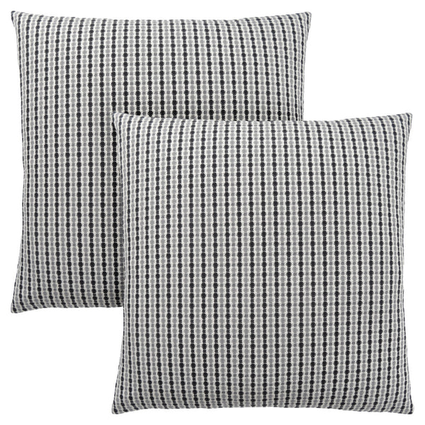 Homeroots Set Of Two 18" X 18" Black Gray And White Polyester Striped Zippered Pillow Grey,Black  344104