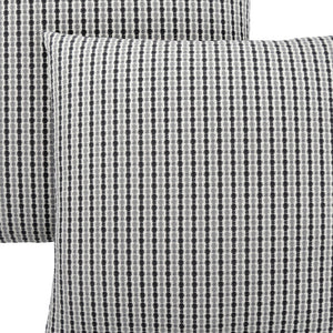 Homeroots Set Of Two 18" X 18" Black Gray And White Polyester Striped Zippered Pillow Grey,Black  344104