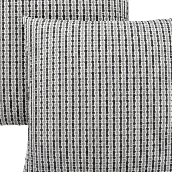 Homeroots Set Of Two 18" X 18" Black Gray And White Polyester Striped Zippered Pillow Grey,Black  344104