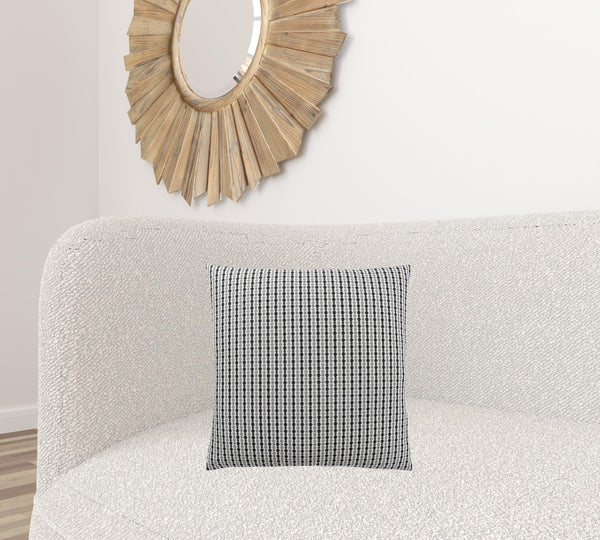 Homeroots Set Of Two 18" X 18" Black Gray And White Polyester Striped Zippered Pillow Grey,Black  344104