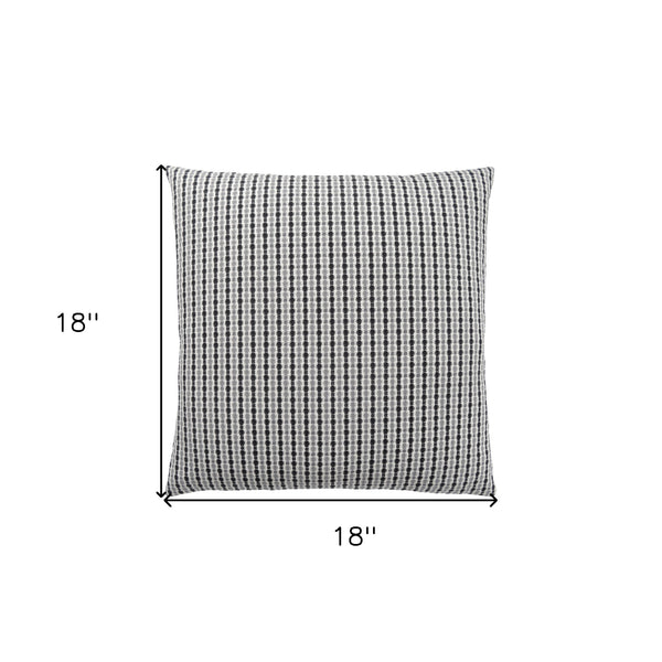 Homeroots Set Of Two 18" X 18" Black Gray And White Polyester Striped Zippered Pillow Grey,Black  344104
