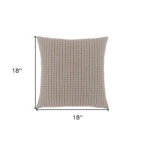 Homeroots Set Of Two 18" X 18" Brown And White Polyester Striped Zippered Pillow Brown  344105