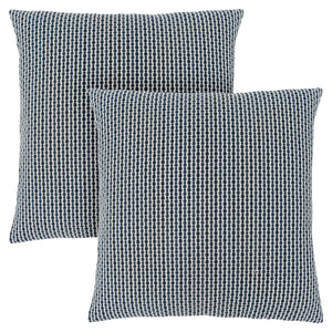 Homeroots Set Of Two 18" X 18" Blue And White Polyester Striped Zippered Pillow Blue  344106