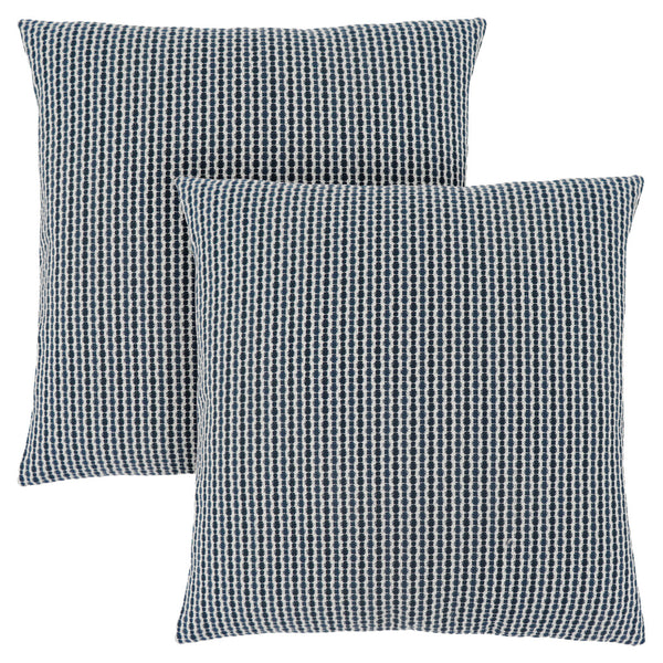 Homeroots Set Of Two 18" X 18" Blue And White Polyester Striped Zippered Pillow Blue  344106