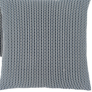 Homeroots Set Of Two 18" X 18" Blue And White Polyester Striped Zippered Pillow Blue  344106
