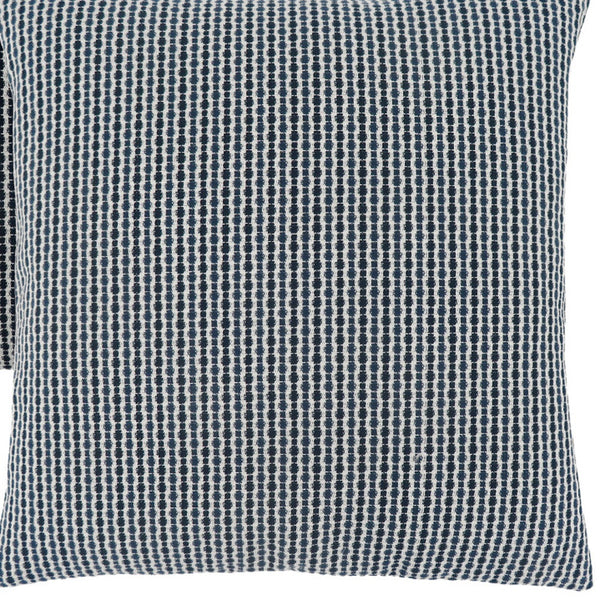 Homeroots Set Of Two 18" X 18" Blue And White Polyester Striped Zippered Pillow Blue  344106