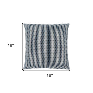 Homeroots Set Of Two 18" X 18" Blue And White Polyester Striped Zippered Pillow Blue  344106