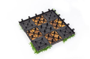 English Elm Acacia Wood Interlocking Deck Tiles Natural Grain Patio Balcony Floor 30 Pack T3656P456170