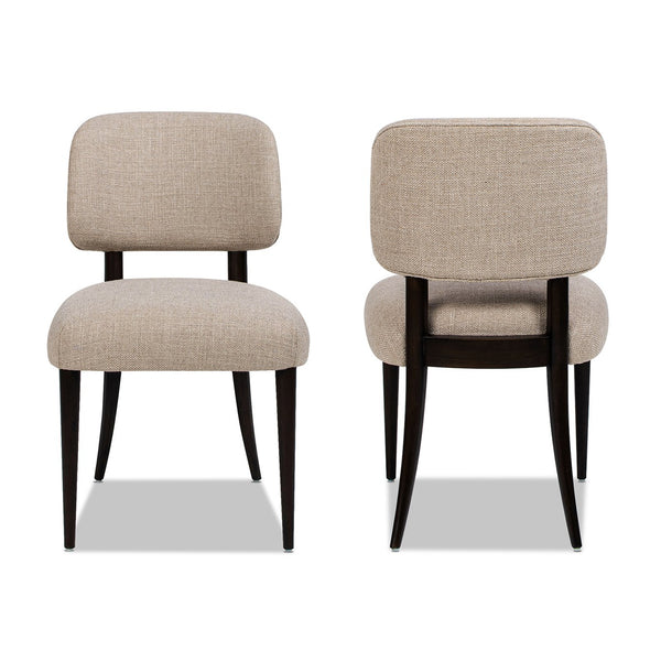 English Elm Jennifer Taylor Home - Harriet Split Back Upholstered Dining Side Chair Set of 2 in Merino Gray Wool Blend with Espresso Legs B2719P269266