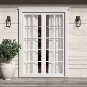 English Elm 2 Pcs 52X63" White Rod Pocket Back Tab Privacy Curtains Pair For Soft Light Control & Style B035P319834