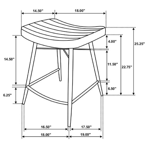 English Elm Ridgeway Channel Tufted Leather Backless Counter Stools Set of 2 for Kitchen Island Espresso B062P440315