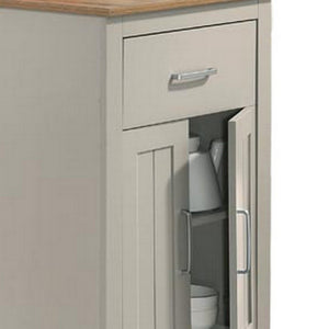English Elm 3 Piece Gray Counter Height Kitchen Island Set with Cabinet Drawer for Dining Nook B056P416829