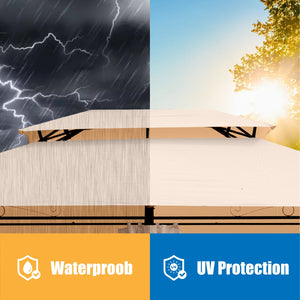 English Elm 13x10 Outdoor Gazebo Canopy Tent With Double Vented Roof, Full Sidewalls For Insect & Weather Shield khaki W419P282069