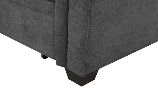 English Elm Aurora Woven Fabric Sleeper Sectional with Usb Charging Storage Chaise Living Room Gray B2749S00180