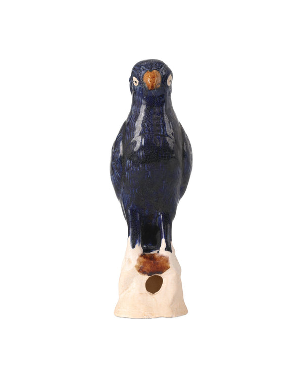 Currey & Company Tang Dynasty Parrots Set Of 2 - Antique Blue Terracotta Incense Holders With Crackle Glaze Finish Blue Terracotta 1200-0993-currey-company