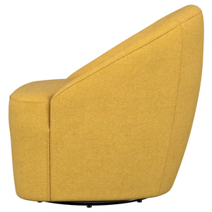 English Elm Denali Mustard Yellow Upholstered Swivel Chair - Modern Barrel Back Accent Seat, Cozy Stylish Comfort B062P353267