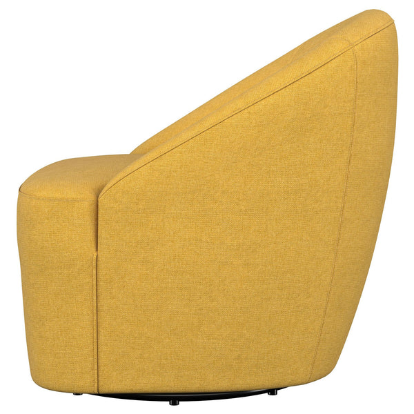 English Elm Denali Mustard Yellow Upholstered Swivel Chair - Modern Barrel Back Accent Seat, Cozy Stylish Comfort B062P353267