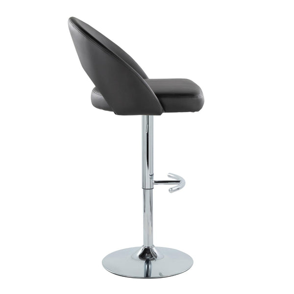 English Elm Adjustable Swivel Barstools Set of 2 Fabric Seat Black Metal Base Kitchen Counter Black B202S02011
