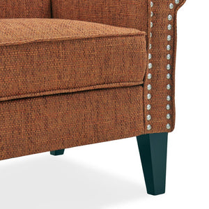 English Elm Barnet Upholstered Accent Chair with Nailhead Trim and Tapered Wood Legs for Living Rooms B127P495067