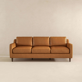 English Elm Ashcroft Furniture - Cooper Mid Century Modern Tan Leather Sofa